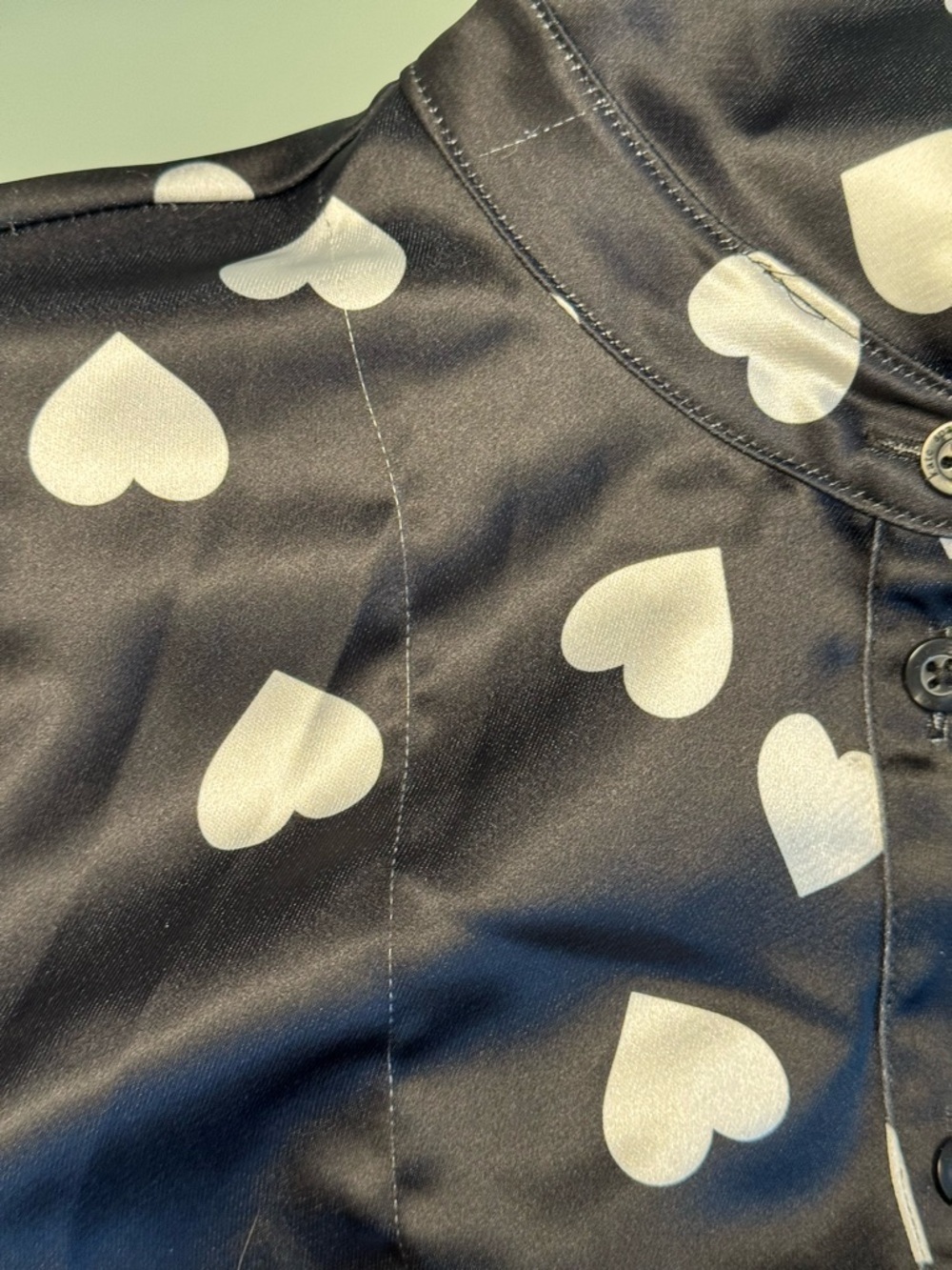 NWOT Kate Spade Black Heart Print Puff Sleeve Midi Shirtdress - 4 - Fabric Note! - Picture 10 of 13
